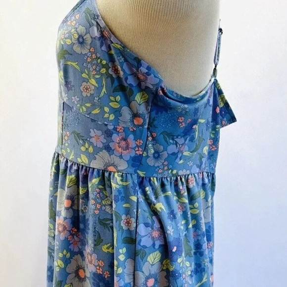 NWT SO GOODS FOR LIFE Juniors Sleeveless Neck Floral Blue Romper Dress Size XL - Picture 9 of 10